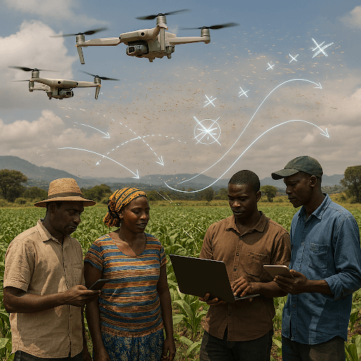 Drone monitoring crops